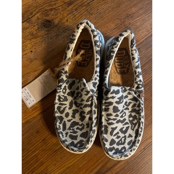 Hey Dude Shoes - Hey Dude Women's Cheetah Grey Slip-On Shoes Size 6 US 37 EU New with Tag